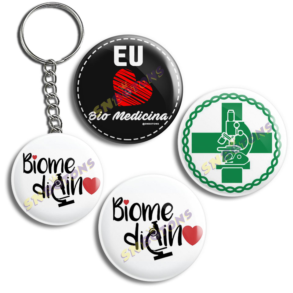 KIT0032 KIT PROFISSOES DIA D EU AMO BIO MEDICINA SN BOTONS BOTTONS CHAVEIRO