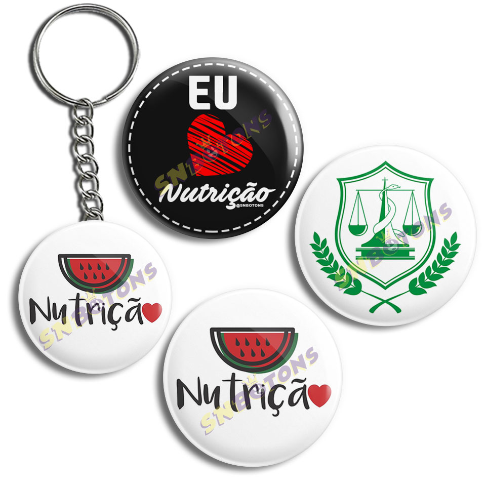 KIT0043 KIT PROFISSOES DIA D EU AMO NUTRICAO SN BOTONS BOTTONS CHAVEIRO