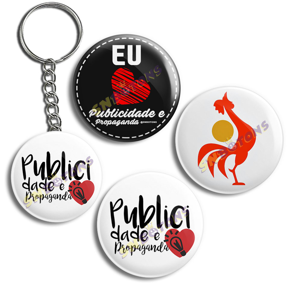 KIT0047 KIT PROFISSOES DIA D EU AMO PUBLICIDADE E PROPAGANDA SN BOTONS BOTTONS CHAVEIRO