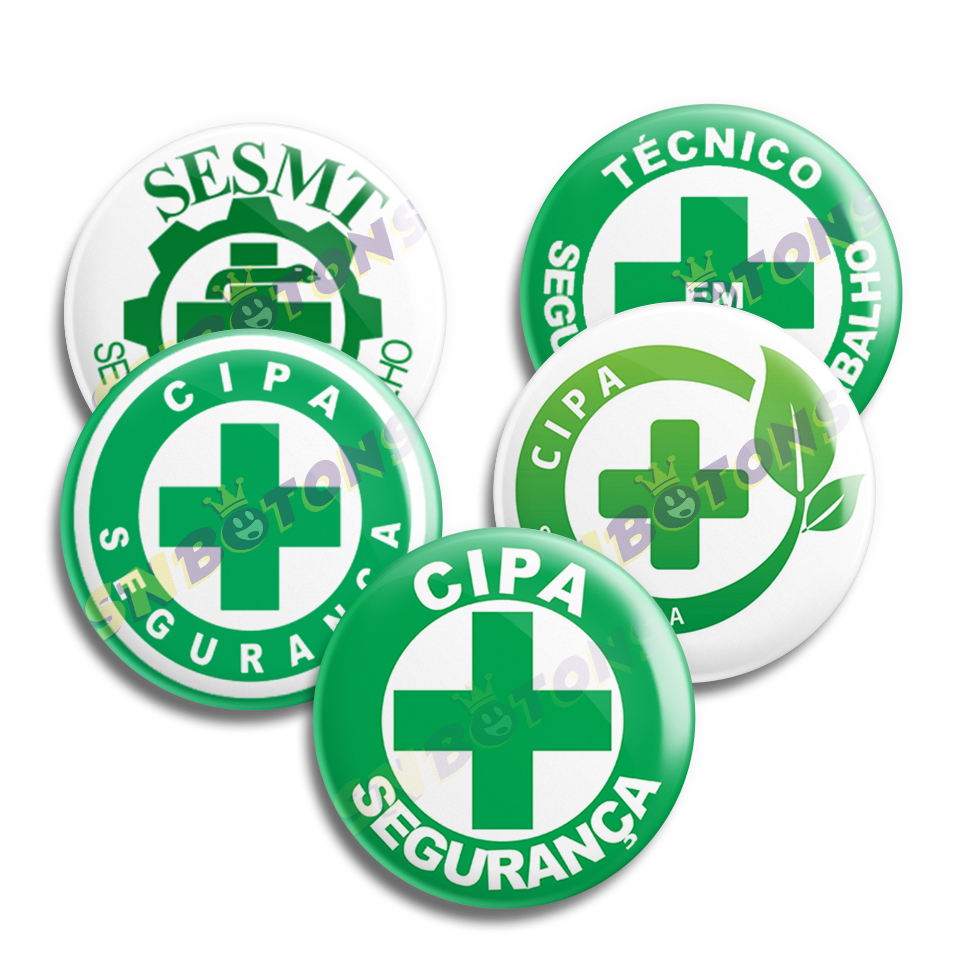 SN BOTONS BOTTONS PERSONALIZADOS CIPA SESMT TECNICO SEGURANCA DO TRABALHO CIPEIRO