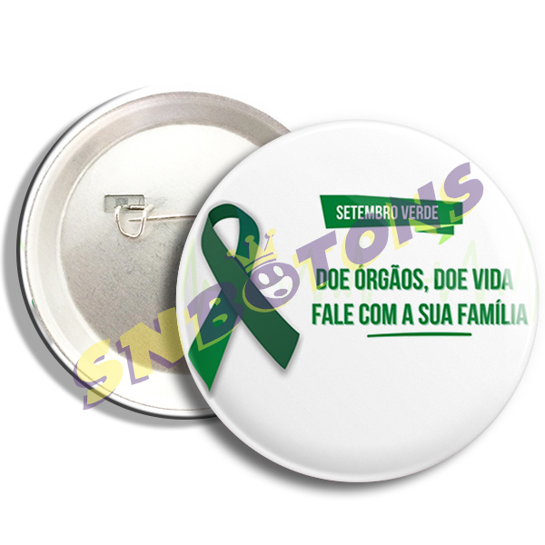 CS0132 SN_BOTONS_BOTTONS_BOTON_SETEMBRO_VERDE_DOACAO DE ORGAOS