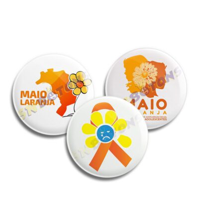Boton Bottons Maio Laranja Combate ao Abuso de Crianças e Adolescentes 5,5 CM