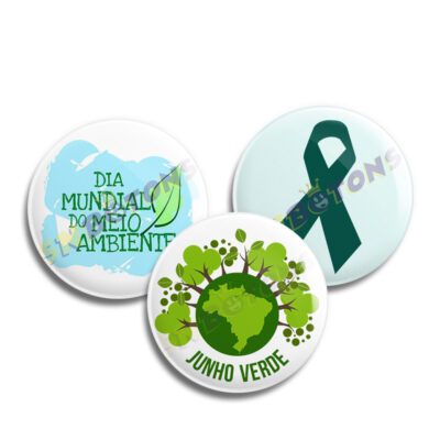 Boton Bottons Junho Verde Prevenção do Meio Ambiente 5,5 CM
