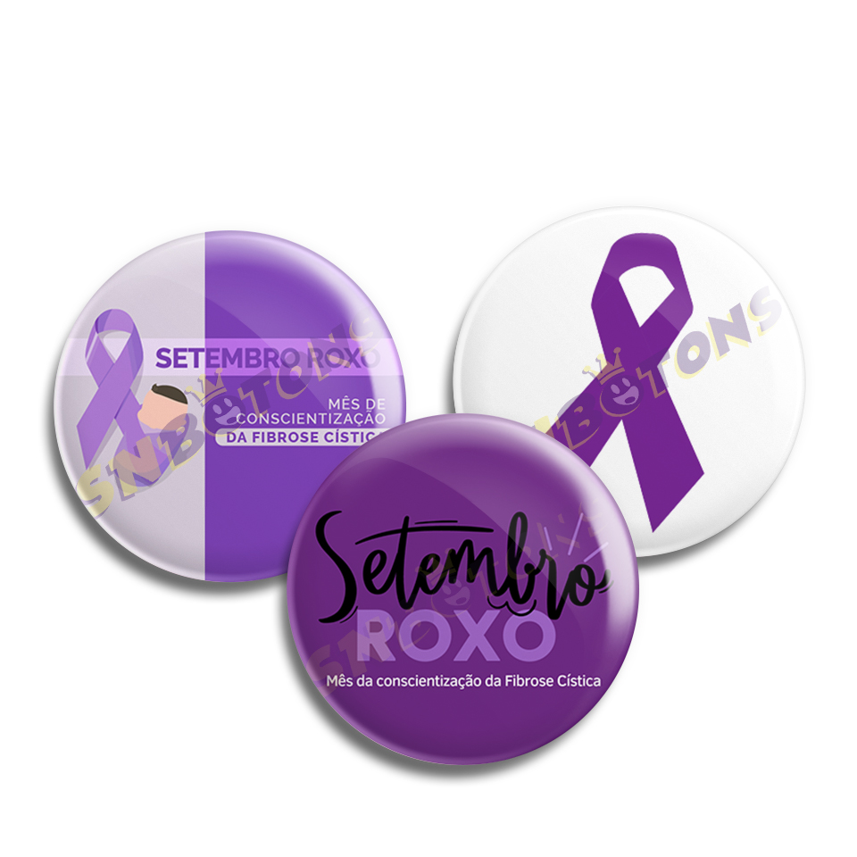 SN BOTONS BOTTONS PERSONALIZADOS Campanhas ConscientizaCAo e Socioeducativas 09 SETEMBRO ROXO