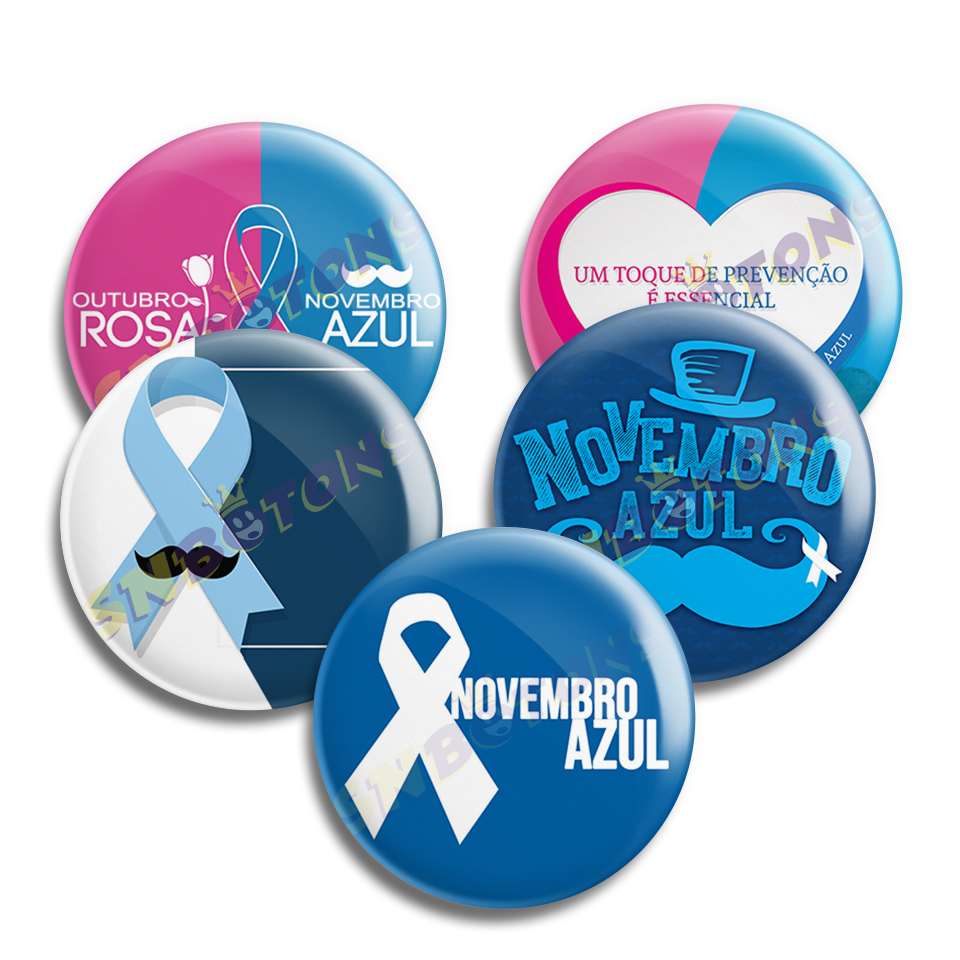 SN BOTONS BOTTONS PERSONALIZADOS Campanhas ConscientizaCAo e Socioeducativas 11 NOVEMBRO AZUL E OUTUBRO ROSA