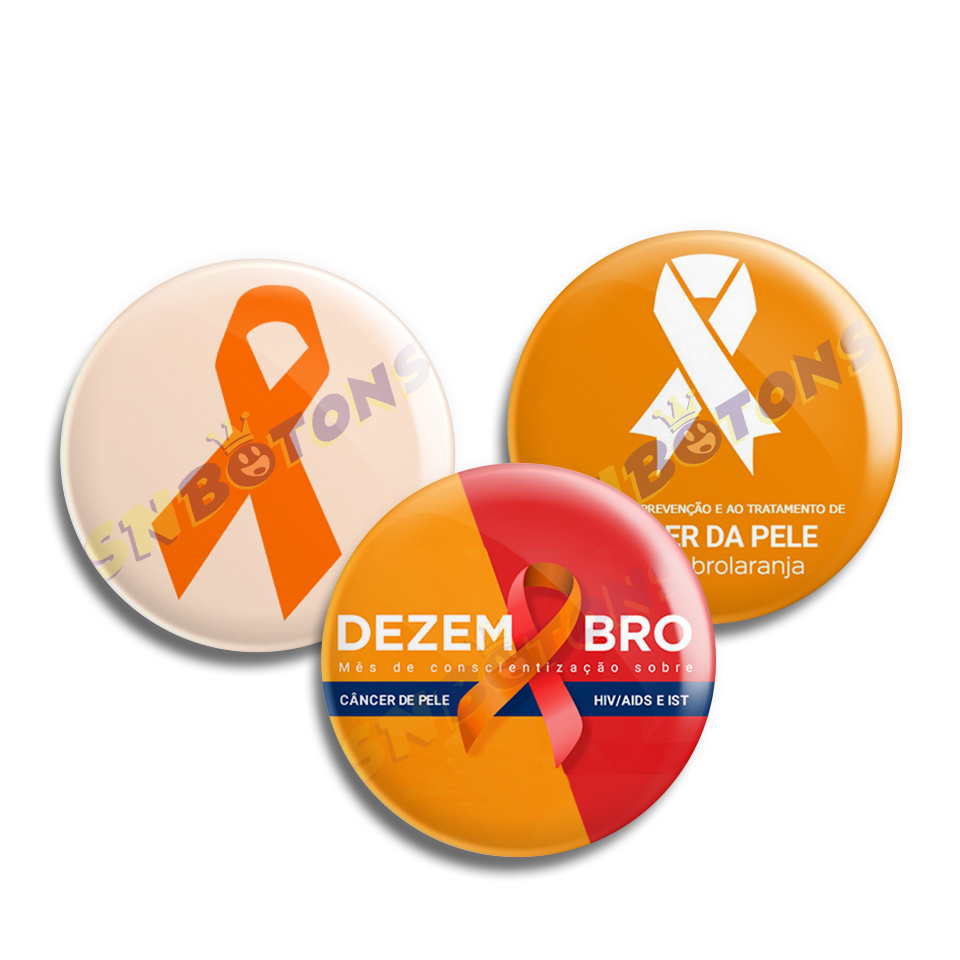 SN BOTONS BOTTONS PERSONALIZADOS Campanhas ConscientizaCAo e Socioeducativas 12 DEZEMBRO LARANJA E VERMELHO