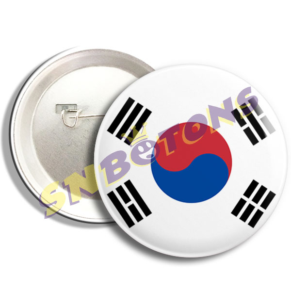 BA0061 SN BOTONS BOTTONS COPA DO MUNDO BANDEIRA DA COREIO DO SUL